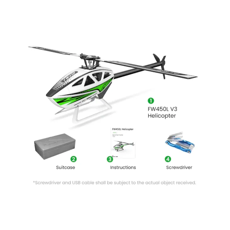 FLY WING - FW450L V3 helicoptère - Blanc PNP