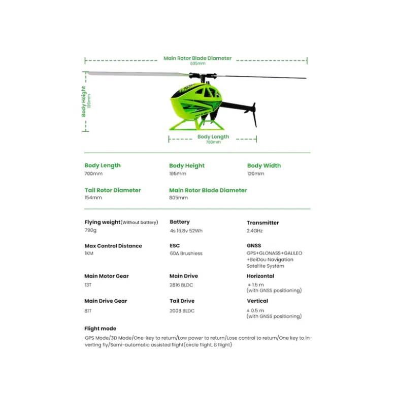 FLY WING - FW450L V3 helicoptère - Blanc PNP