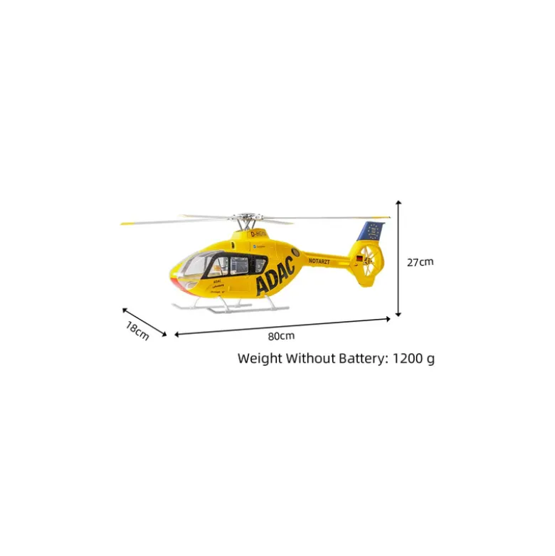 FLY WING - Hélicoptère EC-135 ADAC Jaune - RTF