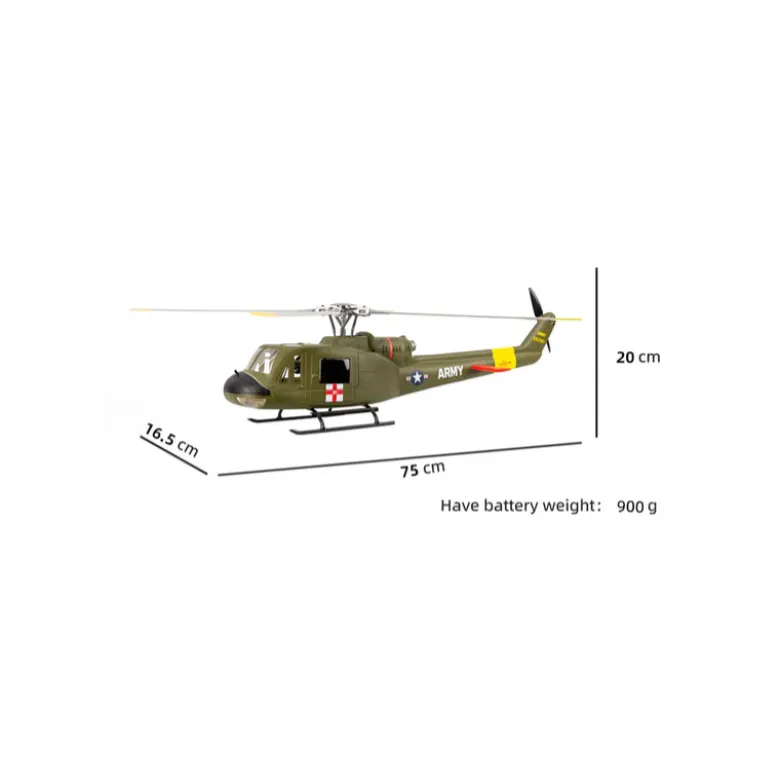 FLY WING - Hélicoptère - UH1 V4 Vert - RTF