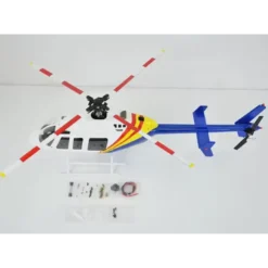 Fuselage Helicoptere 470 size BELL 407 Bleu et Blanc version KIT