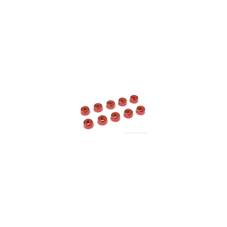 GForce GF-0406-050 Rondelle en aluminium Pour vis à tête cylindrique M5 hauteur 12Mm rouge 10 pcs