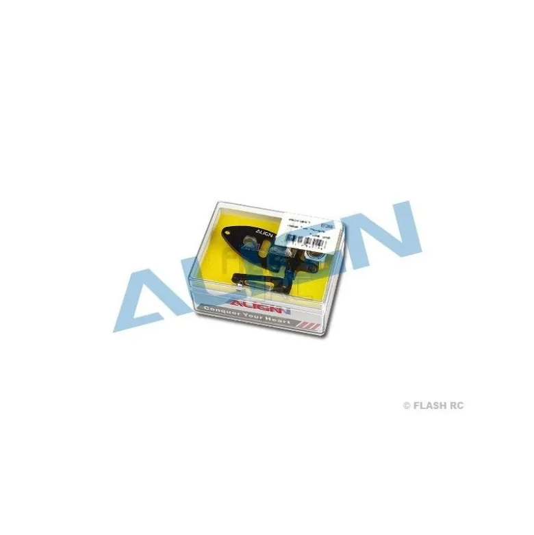 H60250 - Coulisseau d'anticouple noir + carter - TREX 600ESP Align