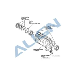 H60002T - Roulements 8x14x4mm (4 pcs) - TREX 550E Align