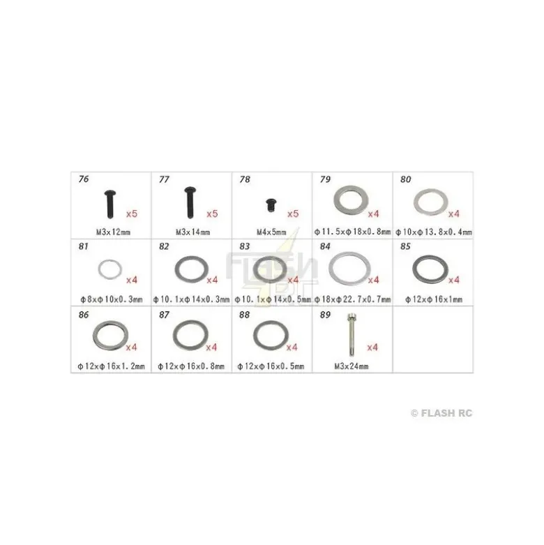 H70109 - Visserie - pour TREX 550E au TREX 700 Align