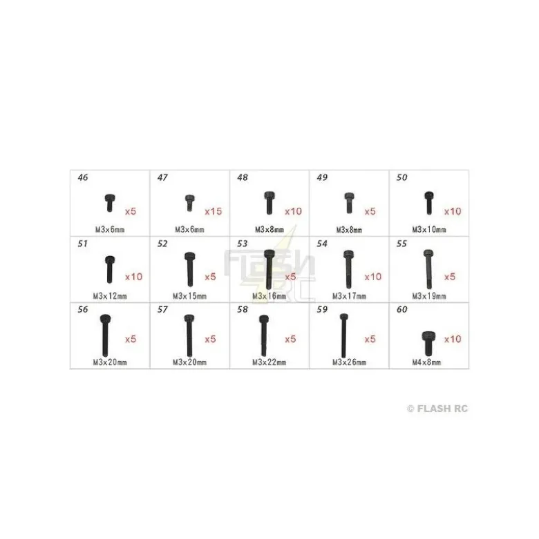 H70109 - Visserie - pour TREX 550E au TREX 700 Align