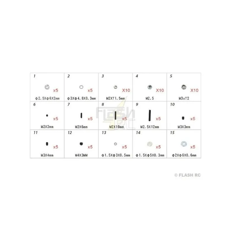 H45168 - Visserie - pour T-REX250 à TREX 500 Align