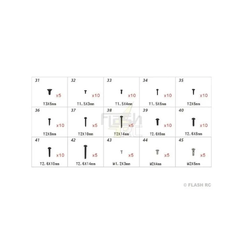 H45168 - Visserie - pour T-REX250 à TREX 500 Align