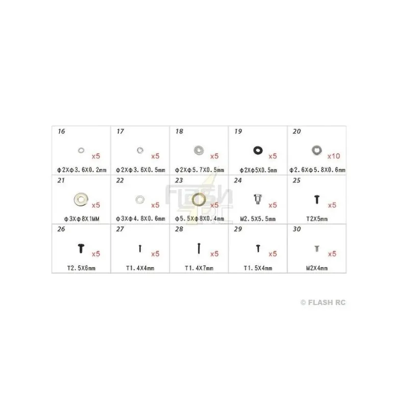H45168 - Visserie - pour T-REX250 à TREX 500 Align