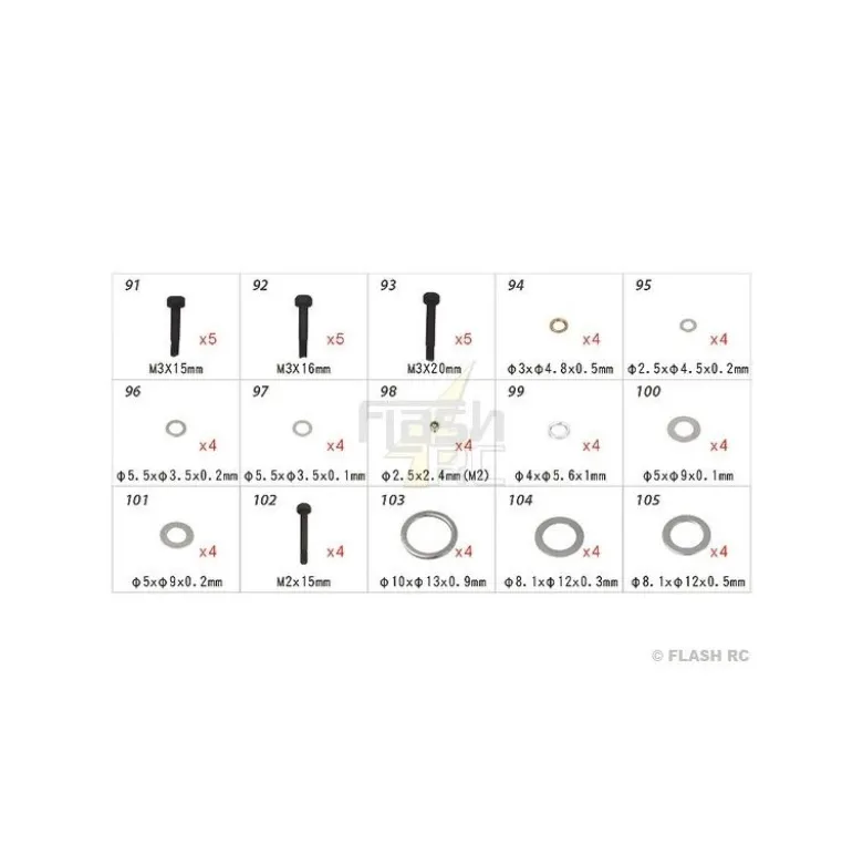 H45168 - Visserie - pour T-REX250 à TREX 500 Align