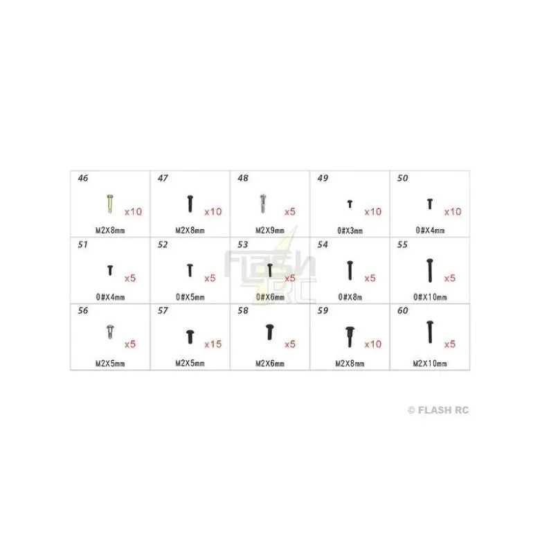 H45168 - Visserie - pour T-REX250 à TREX 500 Align