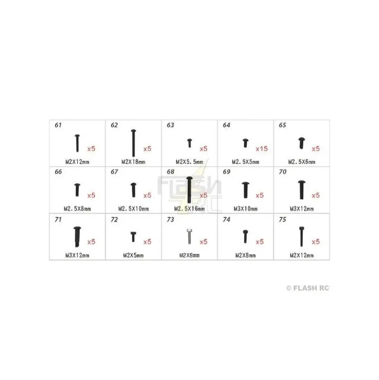 H45168 - Visserie - pour T-REX250 à TREX 500 Align