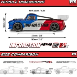 1/8 INFRACTION 223S DSC 4X4 RTR Brushless All-Road Street Bash Truck, Blue/Red