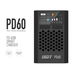 ISDT - PD60 60W 6A LIPO Balance Chargeur, chargeur de batterie RC, chargeur Lipo portable pour les batteries Lipo