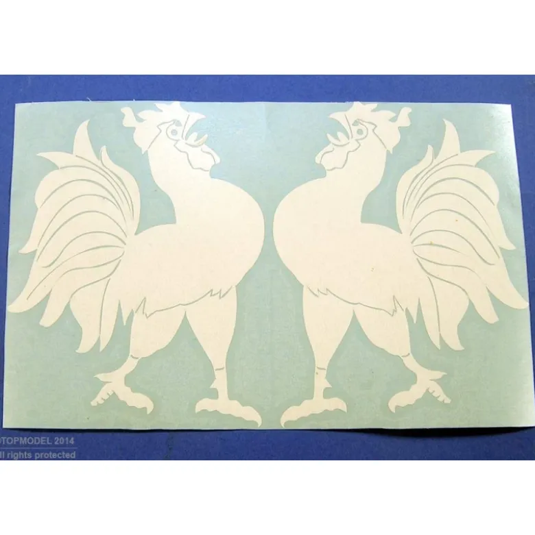 JEU INSIGNE ESCADRILLE "COQ CHANTANT" BLANC