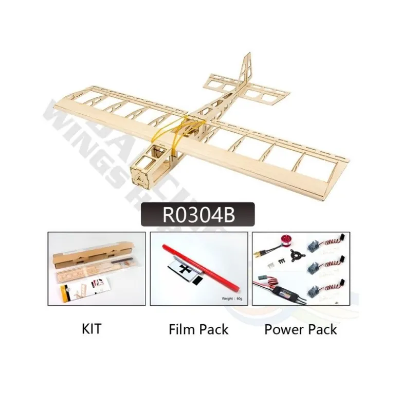Kit bois à construire Avion Stick-06 env.0.60m + Film Pack + Power Pack