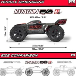 1/8 KRATON 6S EXB 4X4 RTR Brushless Speed Truck, BLACK - ARA8708V6T1