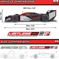 1/7 LIMITLESS 8S AVC 4X4 RTR Brushless Street Speed, Blanc/Bleu - ARRMA
