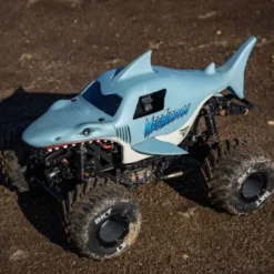 1/18 Mini LMT Megalodon 2S 4X4 RTR Brushed Monster Truck (Batterie & Chargeur inclus), Bleue