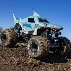 1/18 Mini LMT Megalodon 2S 4X4 RTR Brushed Monster Truck (Batterie & Chargeur inclus), Bleue