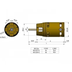 Moteur AXI 2220/20 CYCLONE (129g, 720kv, 300W)