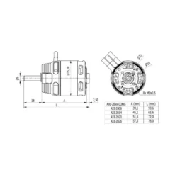 Moteur AXI 2814/12 V2 GOLD LINE Axe Long (115g, 1390kv, 360W)