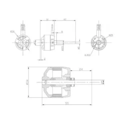 Moteur Brushless DM2610 (79g, 1200kv, 240W) Pro-Tronik
