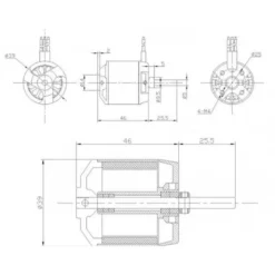 Moteur Brushless DM2825 (175g, 650kv, 500W) Pro-Tronik