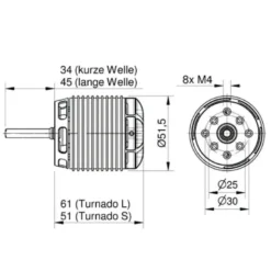 Moteur Brushless Hacker A50-14L V4 arbre long