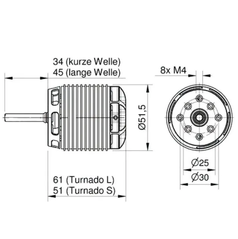 Moteur Brushless Hacker A50-14L V4 arbre long