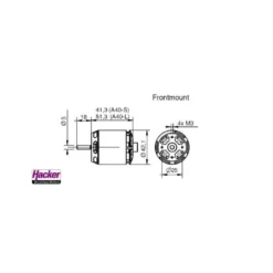 Moteur brushless Hacker A40-10S V4 8-Pole (190g, 1600kv, 850W)