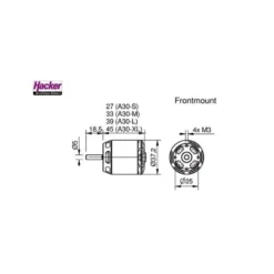 Moteur brushless Hacker A30-12 XL V4 (177g, 700kv, 650W)