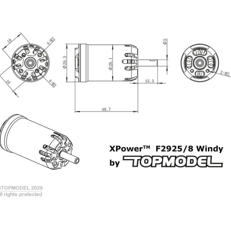 Moteur brushless XPower F2925/8 F5J WINDY - 102g