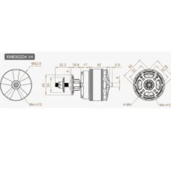 Moteur Dualsky XM6352DA-26 V4 F3A - (490g, 3000W, 220KV)