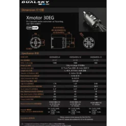 Moteur Dualsky XM3045EG-8 (120g, 1250kV, 725W)