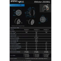 Moteur Dualsky XM2830EG-10 (55g, 1950kV, 588W)