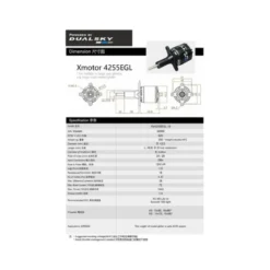 Moteur Dualsky XM4255EGL-10 (300g, 620kV, 1440W)