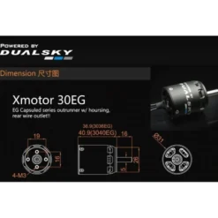 Moteur Dualsky XM3036EG-6 SE (89g, 2300kV, 400W)