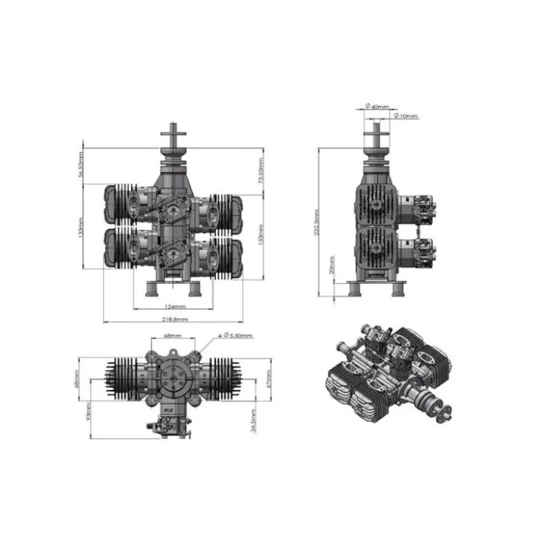 Moteur essence 2 temps DLE-120-T4 - Dle Engines