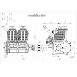 Moteur essence 4 temps GF60i2 60cc bicylindre - NGH