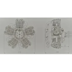 Moteur essence 4 temps GF150 R5 150cc radial 5 cylindres - NGH