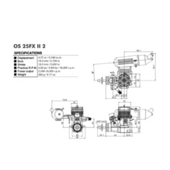 Moteur methanol OS MAX 25 FX II 4cc 2 temps