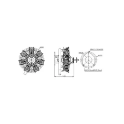 Moteur 4 temps UMS radial, 7 cylindres 50cc, essence