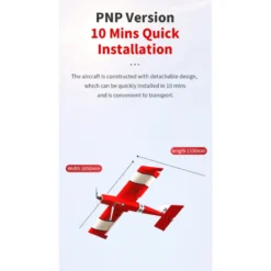 OMPHOBBY Fun Stick Balsa vert avion 1.65m PNP