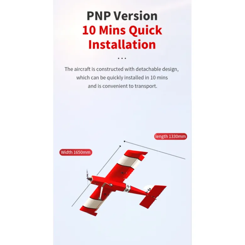 OMPHOBBY Fun Stick Balsa vert avion 1.65m PNP