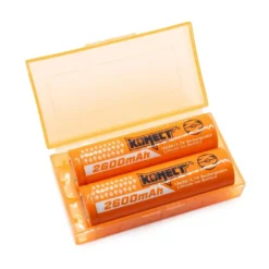 Pack 2 Batteries li-Ion type 18650 2600Mah avec boite de rangement