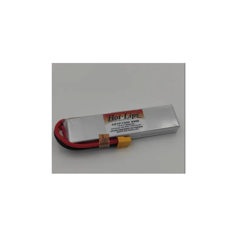PACK LiPo HOT LIPS VHD 14,8V 1300mAh 4S1P XT60 ***VERSION LONGUE***