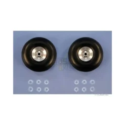 Paire roues ballon Ø70x25mm (moyeu alu)