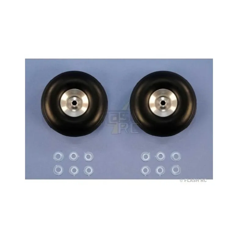 Paire roues ballon Ø95x34mm (moyeu alu)