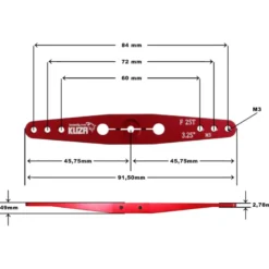 Pallonier 2 bras 25T 84/72/60mm 3.25" M3 Aluminium